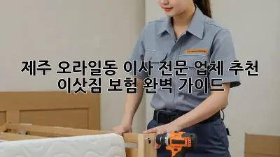 제주 오라일동 이사 전문 업체 추천 & 이삿짐 보험 완벽 가이드